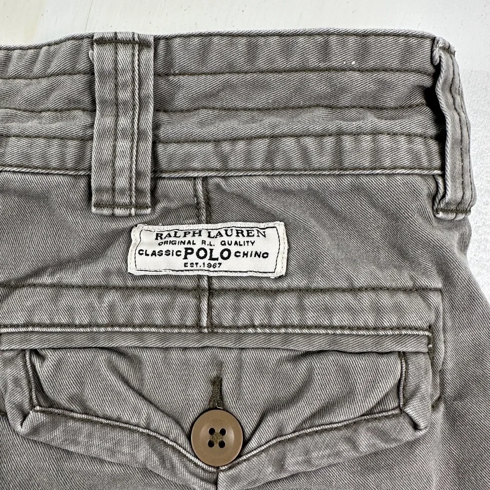 Polo Ralph Lauren Men Actual 35 Cargo Shorts Gray Military Baggy Army Grunge Y2K